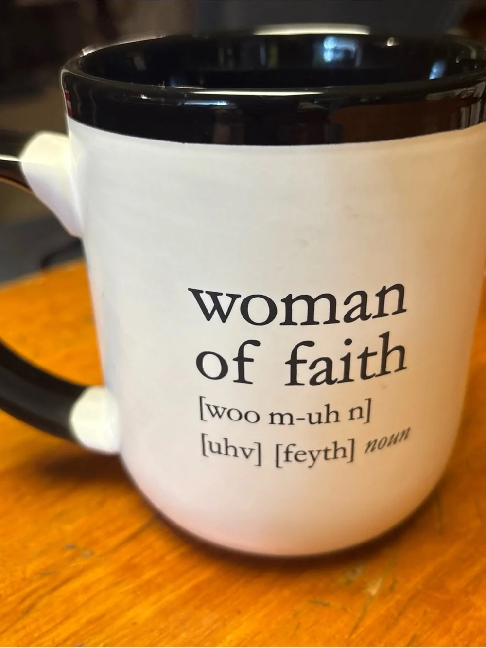 Woman of Faith White and Black Ceramic Coffee Mug